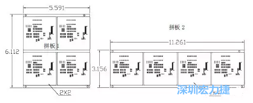 如圖9所示在兩種拼板中PCB單元的排列方式不同。拼板方式是V-CUT。這兩種拼板尺寸有明顯的的差異，將導(dǎo)致各自所需的生產(chǎn)拼板尺寸改變-深圳宏力捷