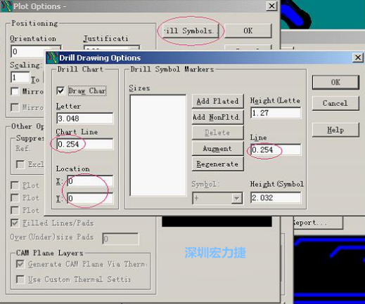 轉(zhuǎn)孔圖時(shí)也需在Customize Document欄點(diǎn)擊Option，在彈出的Plot Options-窗口中選擇Drill Symbols