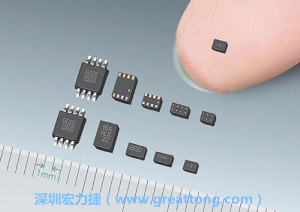 常規(guī)IC與WLP制作的封裝設計元件，尺寸有極大的差異，WLP僅需晶粒尺寸就有相同的電氣特性。