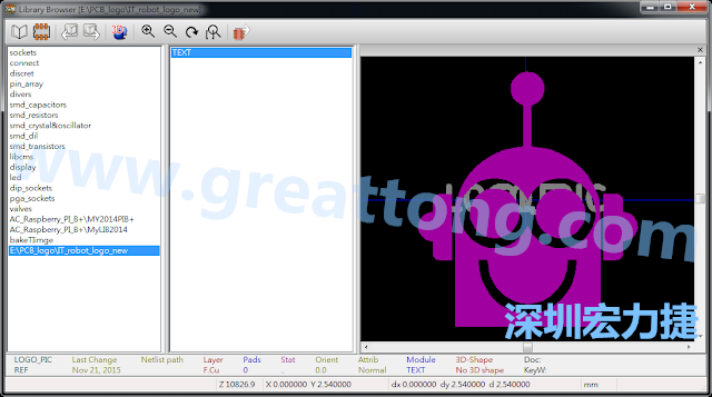 目前這個Library IT_robot_logo_new.mod 只有一個footprint。如何增加更多footprint 到這個library 中呢?